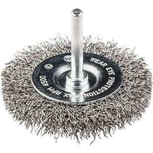 Topex 57h601 spazzola conica con on gambo, 50 mm, inox ds