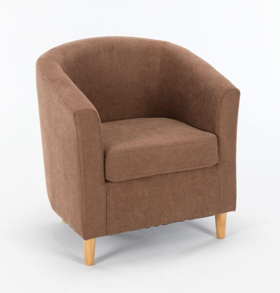 Poltroncina maja in tessuto tabacco 70x63x68h