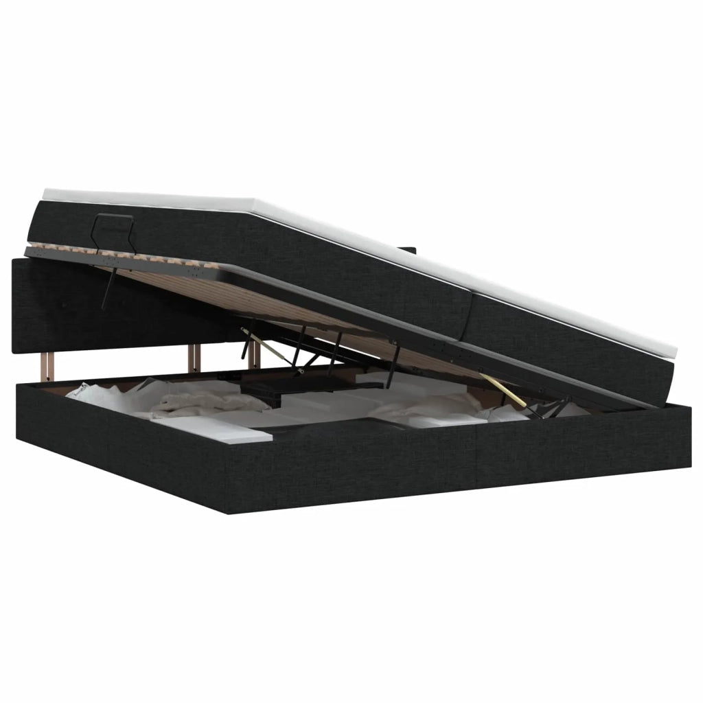 Letto con contenitore e materasso Nero 200 x 200 cm Velluto 3458645