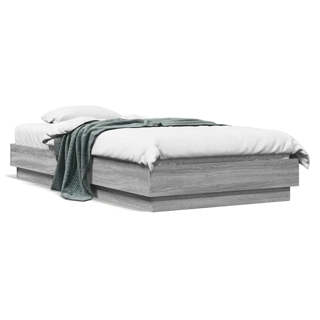 Giroletto-Struttura Letto Grigio Sonoma 90x190 cm in Legno Multistrato 616945