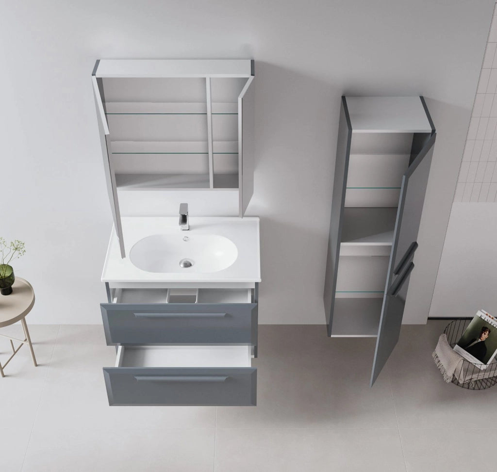 Mobile lavabo "Nuvola 80 v2" - 80 x 50 x 62 cm - Antracite