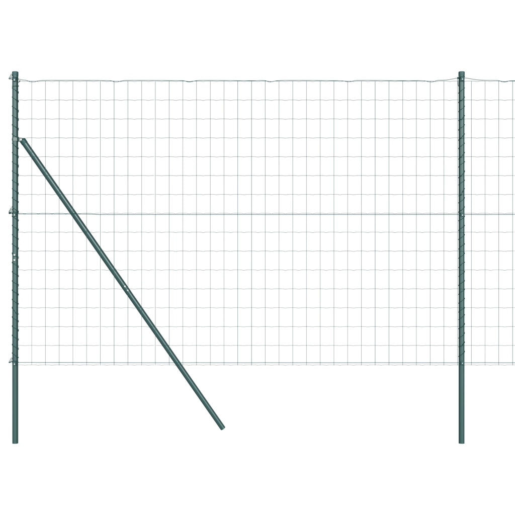 Recinzione Euro con 7 Post 1.6x10 m Acciaio Zincato Verde