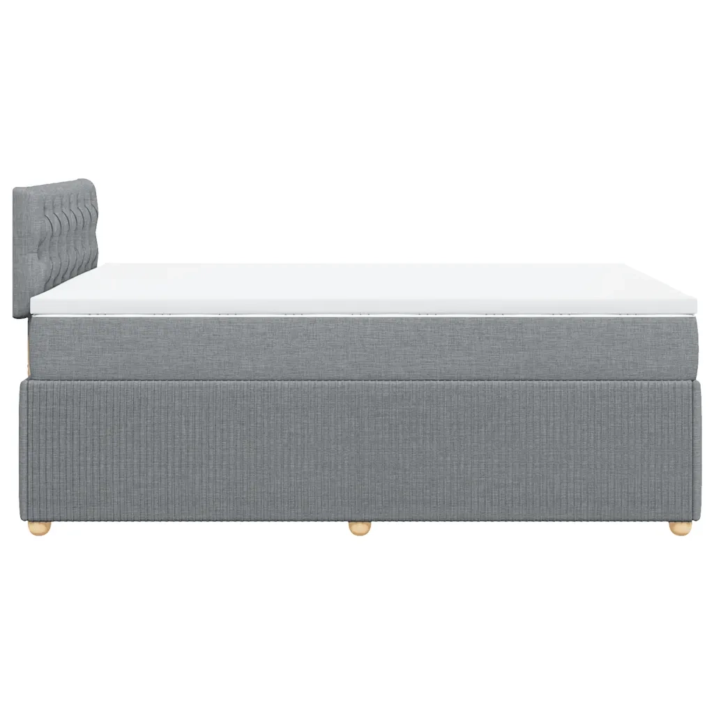 Giroletto a Molle con Materasso Grigio Chiaro 120x200cm Tessuto
