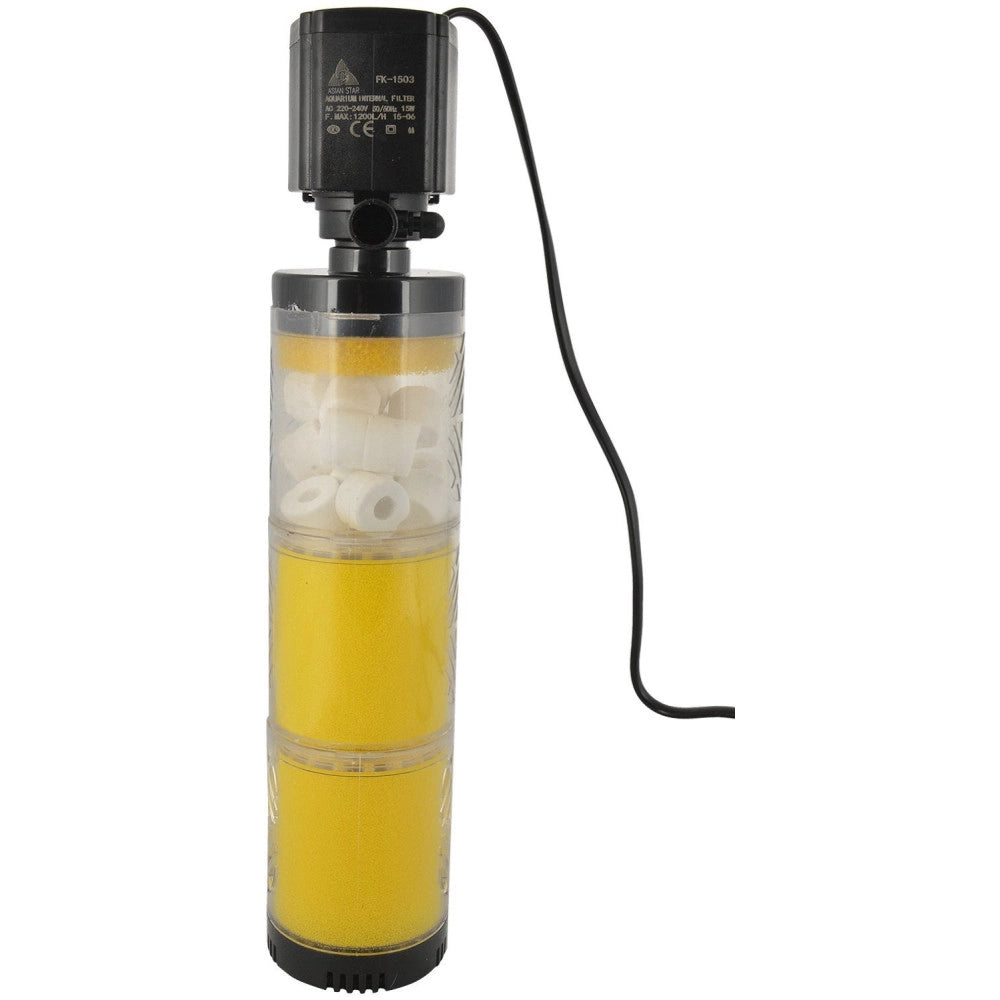 Trade Shop - Fitro Interno Per Acquario Pesci Tartarughe 3 Stadi Filtro 1200l/h 15w Fk-1503 -