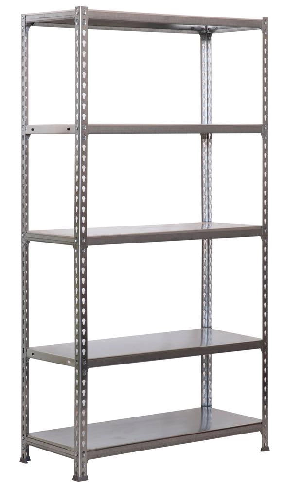 Scaffale in metallo Simon Rack senza viti colore galvanizzato 5 ripiani 1800x800x300 mm Made in Spain