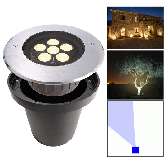 Faretto calpestabile asimmetrico LED 14W segnapassi CARRABILE 24V incasso esterno IP67 luci facciate giardino foro 15cm