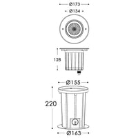 SOFT Faretto calpestabile CARRABILE IP67 LED 12W luce SPOT 30 gradi segnapassi incasso 15cm tondo giardino facciate 230V