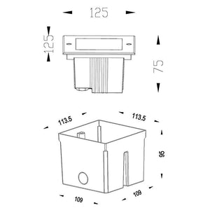 Faro LED 6W calpestabile SPOT CARRABILE quadrato esterni IP67 luci facciata giardino segnapassi viale 230V SQUARE II