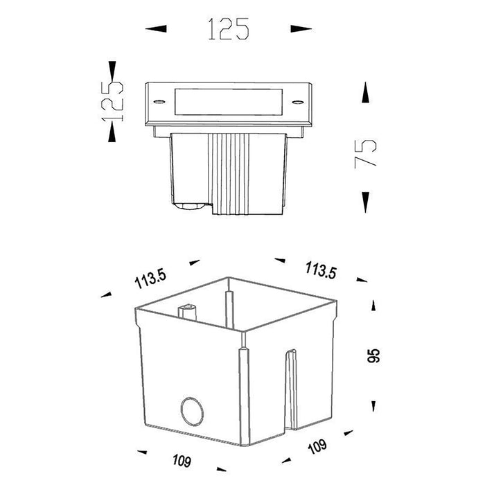 Faro LED 6W calpestabile SPOT CARRABILE quadrato esterni IP67 luci facciata giardino segnapassi viale 230V SQUARE II