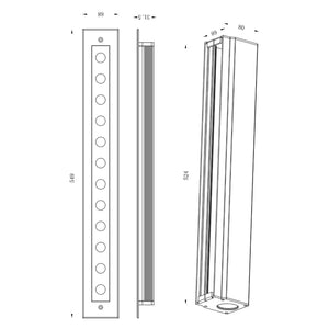 LINE V faretto LED 16W barra lineare 50cm segnapassi IP67 calpestabile CARRABILE luce incasso pavimento cemento 230V