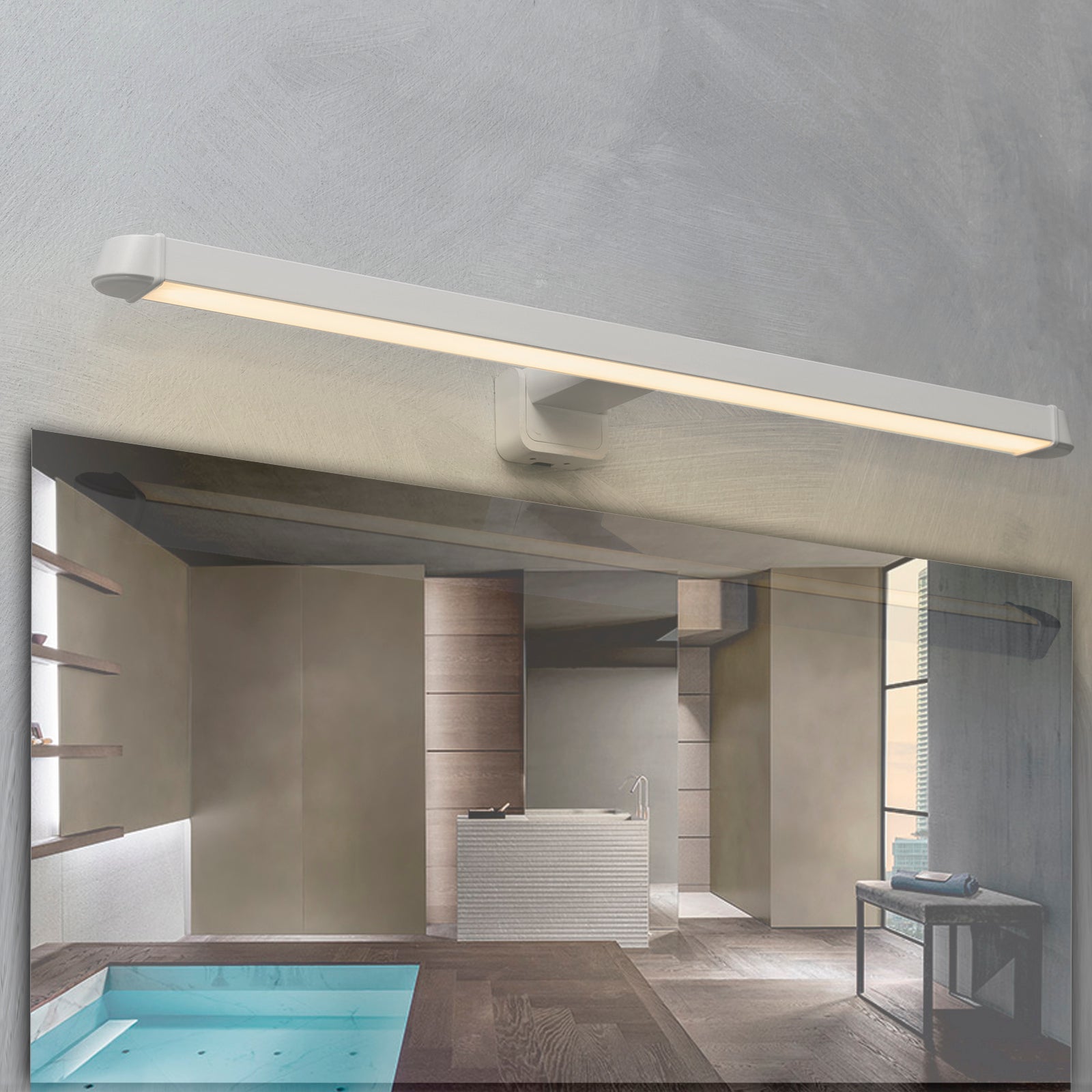 Applique LED 12W bianco lampada 3 STEP luce 3000K 4000K 6000K specchio specchiera bagno parete muro 230V 54cm
