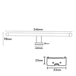 Applique LED 12W bianco lampada 3 STEP luce 3000K 4000K 6000K specchio specchiera bagno parete muro 230V 54cm