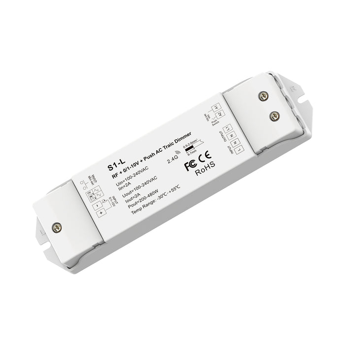 Controller centralina lampade faretti strisce LED 480W push dimmer WiFi RF 2.4G Google Alexa 230V input 0-1-10V
