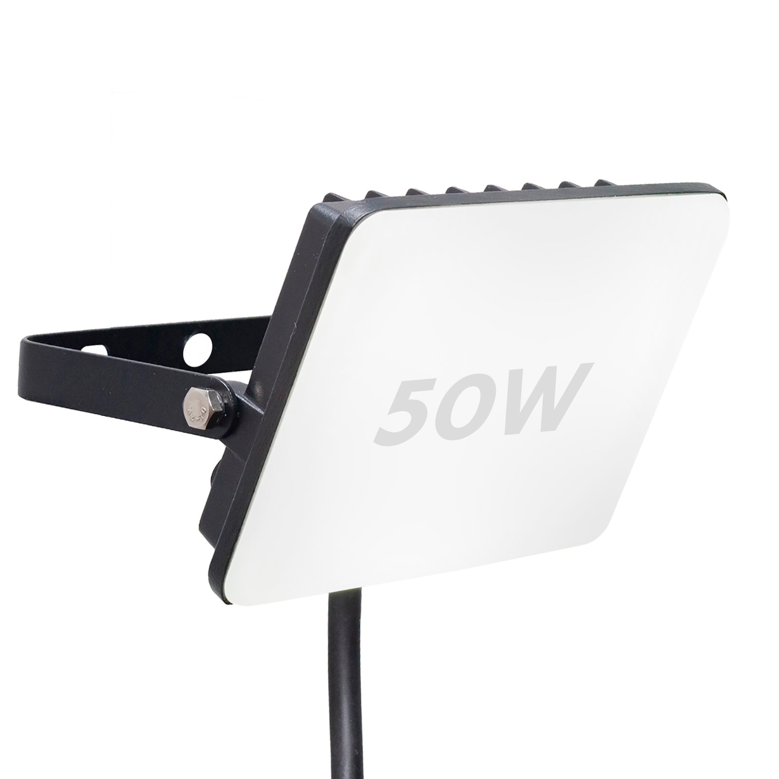 Faro LED slim faretto orientabile staffa IP65 diffusore opaco luce giardino negozio cancello tabelle insegne 50W