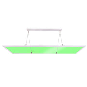 Pannello pendente rettangolare LED 63W 24V luce colorata RGB 4000K dimmerabile doppia emissione 120x30cm BIANCO