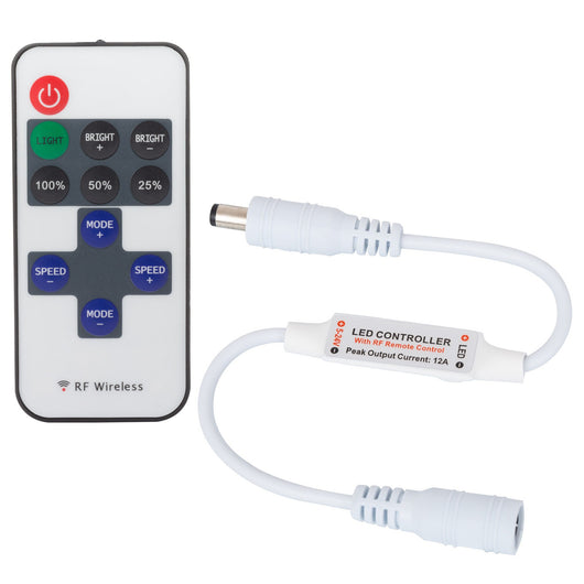 Centralina dimmer controller 12V 24V 6A telecomando RF 8 effetti strip strisce LED