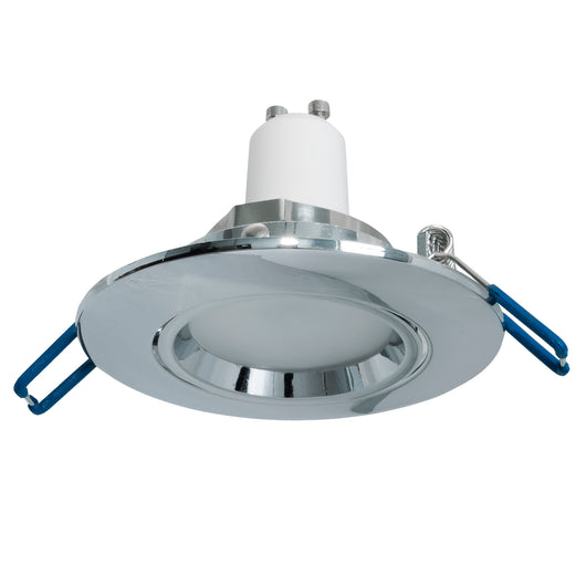 Faretto tondo incasso foro 7cm lampada orientabile LED 6W GU10 luce soffitto COLORE SILVER LUCE RGBW + 3000K