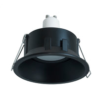 Faretto tondo retrocesso incasso foro 85mm lampada LED GU10 8W luci soffitto ingresso negozio vetrine 230V NERO 6000K