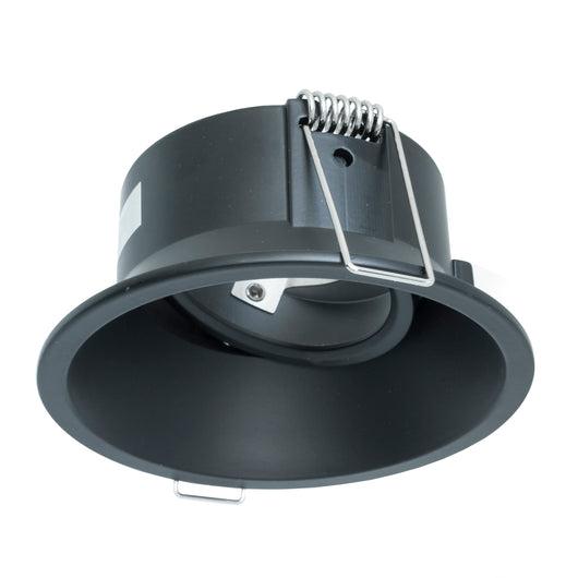 Faretto tondo retrocesso incasso foro 85mm lampada LED GU10 8W luci soffitto ingresso negozio vetrine 230V NERO 6000K