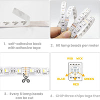 5m Striscia LED RGB SMD5050 12V Nastri LED 300 Catena flessibile luminosa cambia colore autoadesive per interni