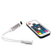 Centralina mini controller dimmer RGB 12V 24V 6A effetti luce colorata per strip strisce LED con telecomando RF