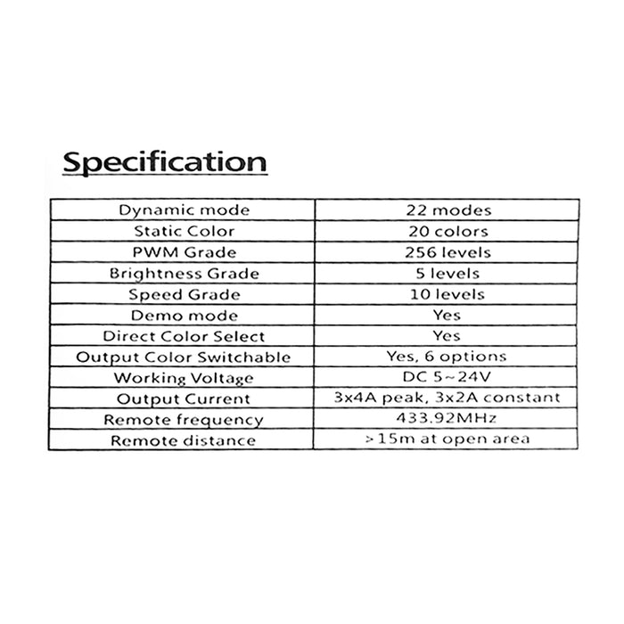 Centralina mini controller dimmer RGB 12V 24V 6A effetti luce colorata per strip strisce LED con telecomando RF