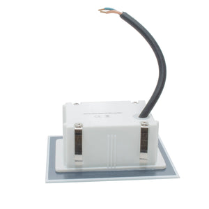 Faretto LED 3W segnapassi vetro IP65 incasso muro scatola 503 luce balcone viale giardino scale gradini 230V 4000K