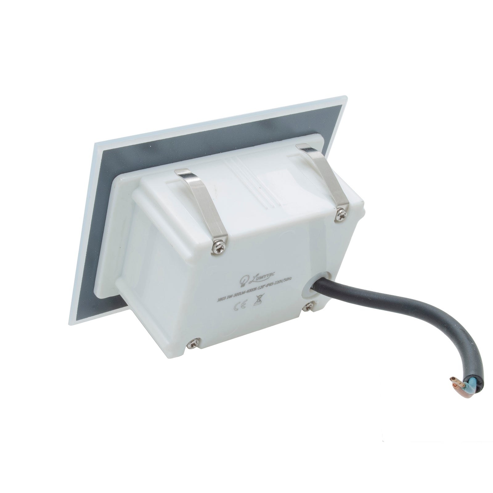 Faretto LED 3W segnapassi vetro IP65 incasso muro scatola 503 luce balcone viale giardino scale gradini 230V 4000K