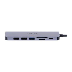 UNITEK HUB USB-C H1118A; USB-A x3, USB-C, HDMI, SD, microSD