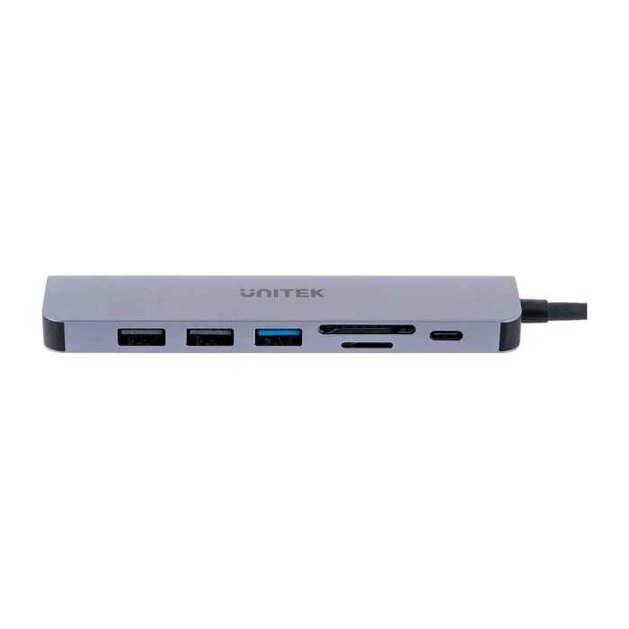 UNITEK HUB USB-C H1118A; USB-A x3, USB-C, HDMI, SD, microSD