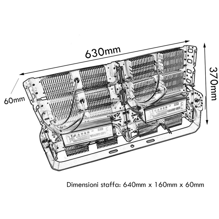 Faro proiettore staffa LED 400W esterno IP65 luci stadio campi calcio galleria capannoni alta potenza 40000 lumen 230V