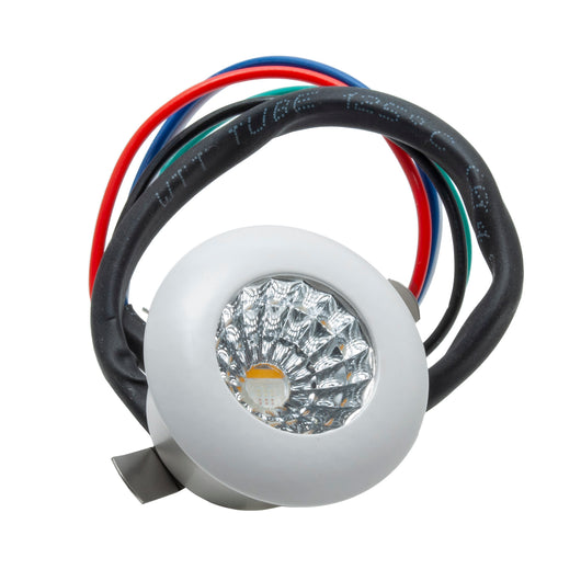 Mini faretto LED RGB RGBW SPOT incasso 25mm 2W 24V sincronizzabile DMX512 punto luce cromoterapia 5 fili RGB+3000K