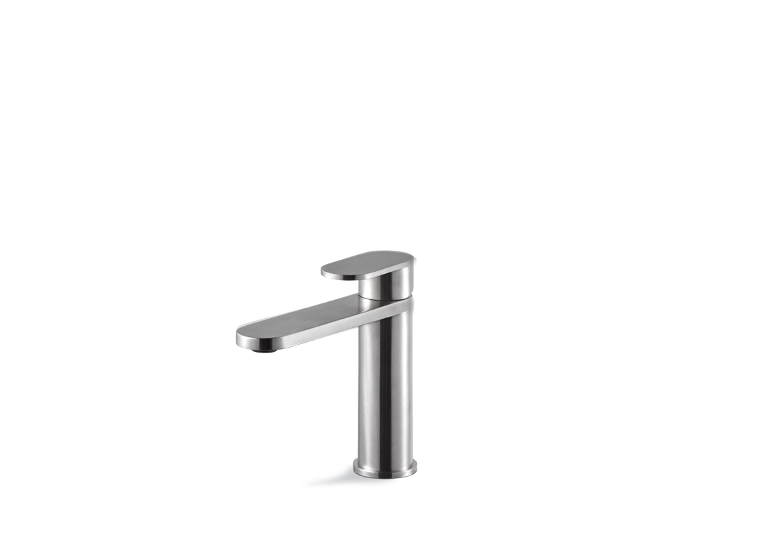 Miscelatore lavabo senza scarico acciaio inox Vema AYAS STEEL V28011 Satinato
