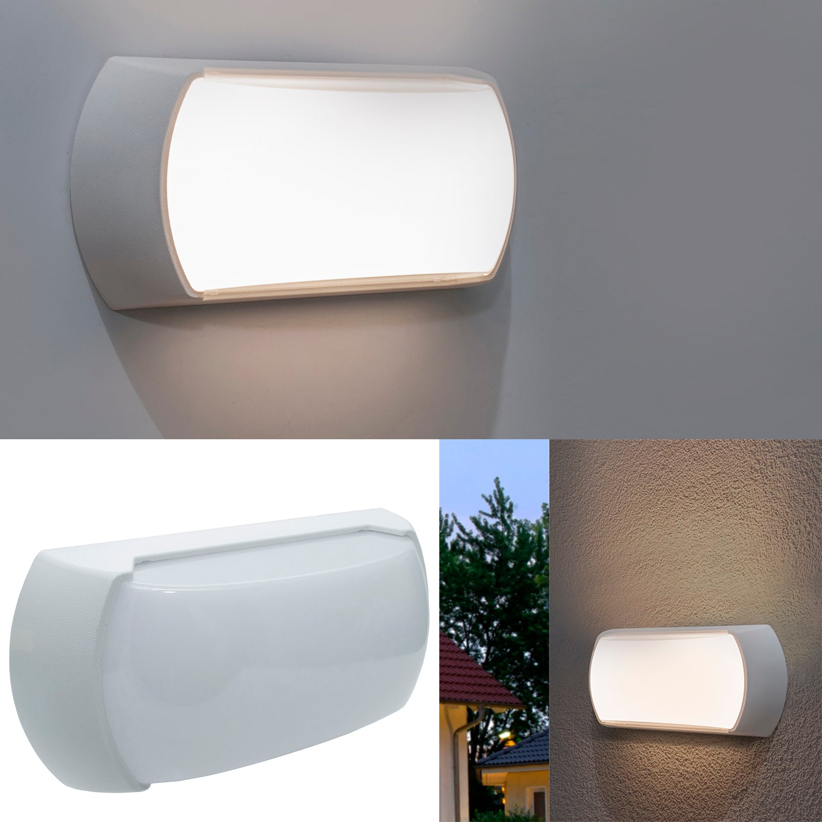 CAPRI applique bianco LED 12W luce esterni IP54 lampada parete muro ingresso giardino porticati 4000K 960 lumen 230V