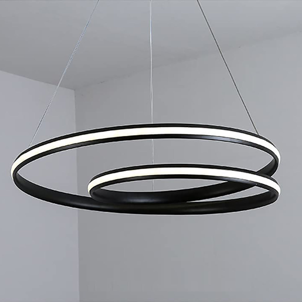 FEEL Lampadario pendente LED 43W cerchio nero stilizzato moderno luce 4000K sospensione anello soggiorno cucina 230V