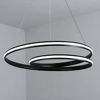 FEEL Lampadario pendente LED 43W cerchio nero stilizzato moderno luce 4000K sospensione anello soggiorno cucina 230V