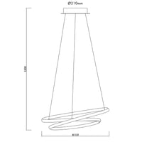 FEEL Lampadario pendente LED 43W cerchio nero stilizzato moderno luce 4000K sospensione anello soggiorno cucina 230V