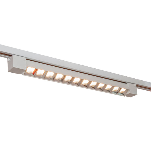 Faretto binario track monofase barra 12 LED 26W resa 312W luce spot orientabile interni negozio 230V BIANCO LUCE 4000K