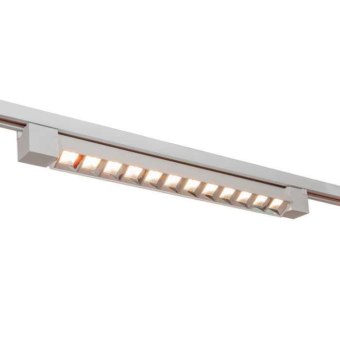 Faretto binario track monofase barra 12 LED 26W resa 312W luce spot orientabile interni negozio 230V BIANCO LUCE 3000K