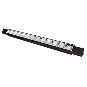 Faretto binario track monofase barra 12 LED 26W resa 312W luce spot orientabile interni negozio 230V NERO LUCE 3000K