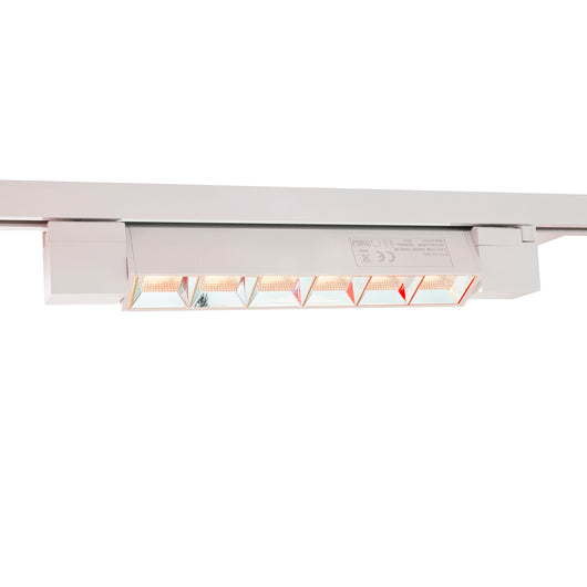 Faretto binario track monofase barra 6 LED 12W resa 144W luce orientabile spot interni negozio 230V BIANCO LUCE 3000K