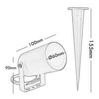 Faretto SPOT picchetto orientabile IP65 LED GU10 segnapassi impermeabile luci giardino alberi 230V COLORE BIANCO