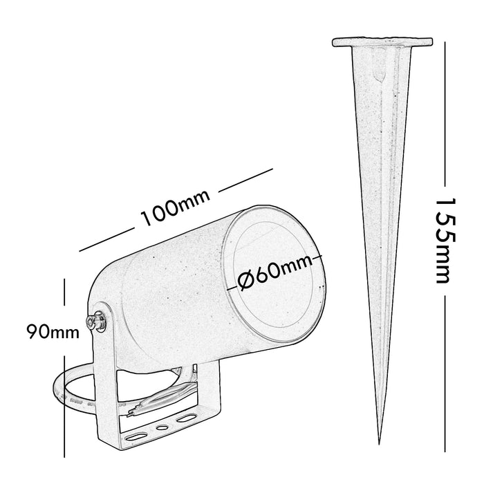 Faretto SPOT picchetto orientabile IP65 LED GU10 segnapassi impermeabile luci giardino alberi 230V COLORE BIANCO