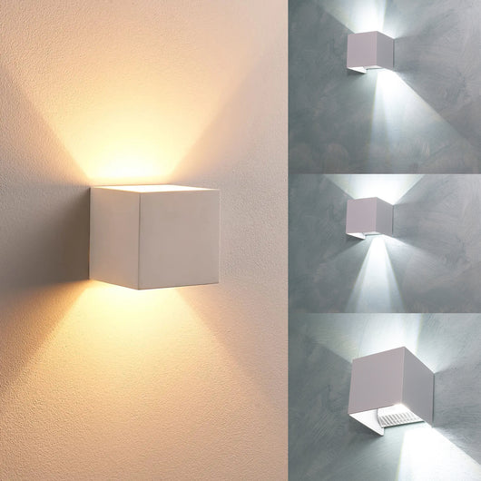 Applique cubo moderno esterni IP65 LED 22W doppio fascio parete 2000lm facciata casa albergo terrazzo 230V 6000K