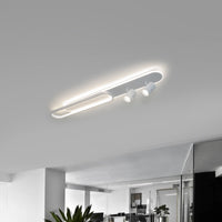 Plafoniera moderna LED 50W luce indiretta lampada soffitto 2 faretti SPOT orientabili GU10 4000lm 230V 100cm LUCE 6500K