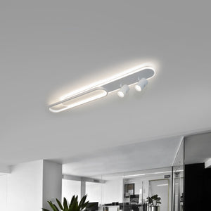 Plafoniera moderna LED 50W luce indiretta lampada soffitto 2 faretti SPOT orientabili GU10 4000lm 230V 100cm LUCE 6500K