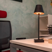 Lampada tavolo LED dimmerabile luce da 3000K a 6500K lume touch USB batteria ricaricabile senza fili COLORE NERO