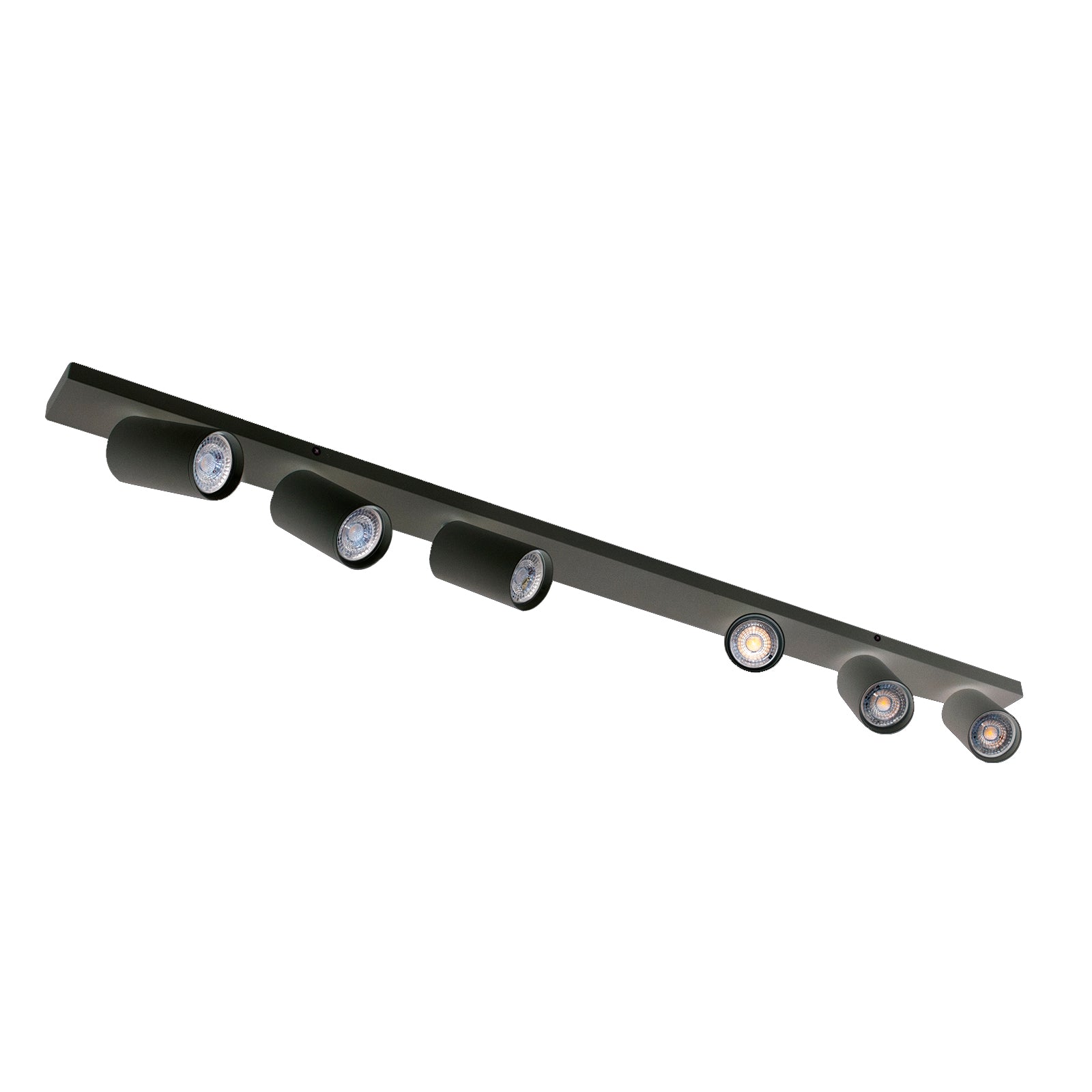 Plafoniera rettangolare LED 6 faretti spot orientabile lampade GU10 luci soffitto muro parete ufficio 230V colore nero