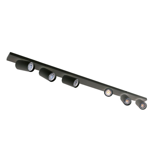 Plafoniera rettangolare LED 6 faretti spot orientabile lampade GU10 luci soffitto muro parete ufficio 230V colore nero