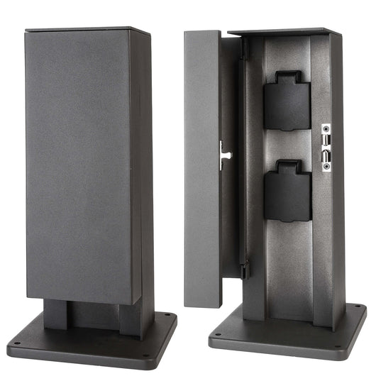 Colonnina elettrica da esterno multipresa verticale esterno giardino 2 prese corrente alimentazione 230V IP68/IP44